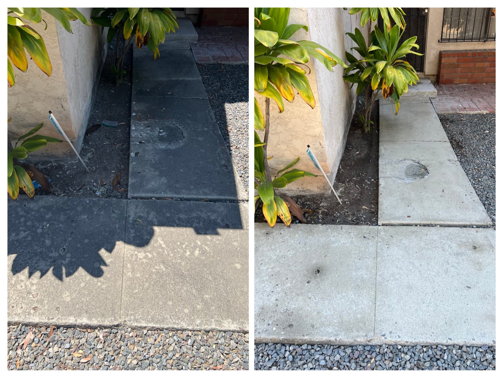 Side entry walkway restoration — before and after