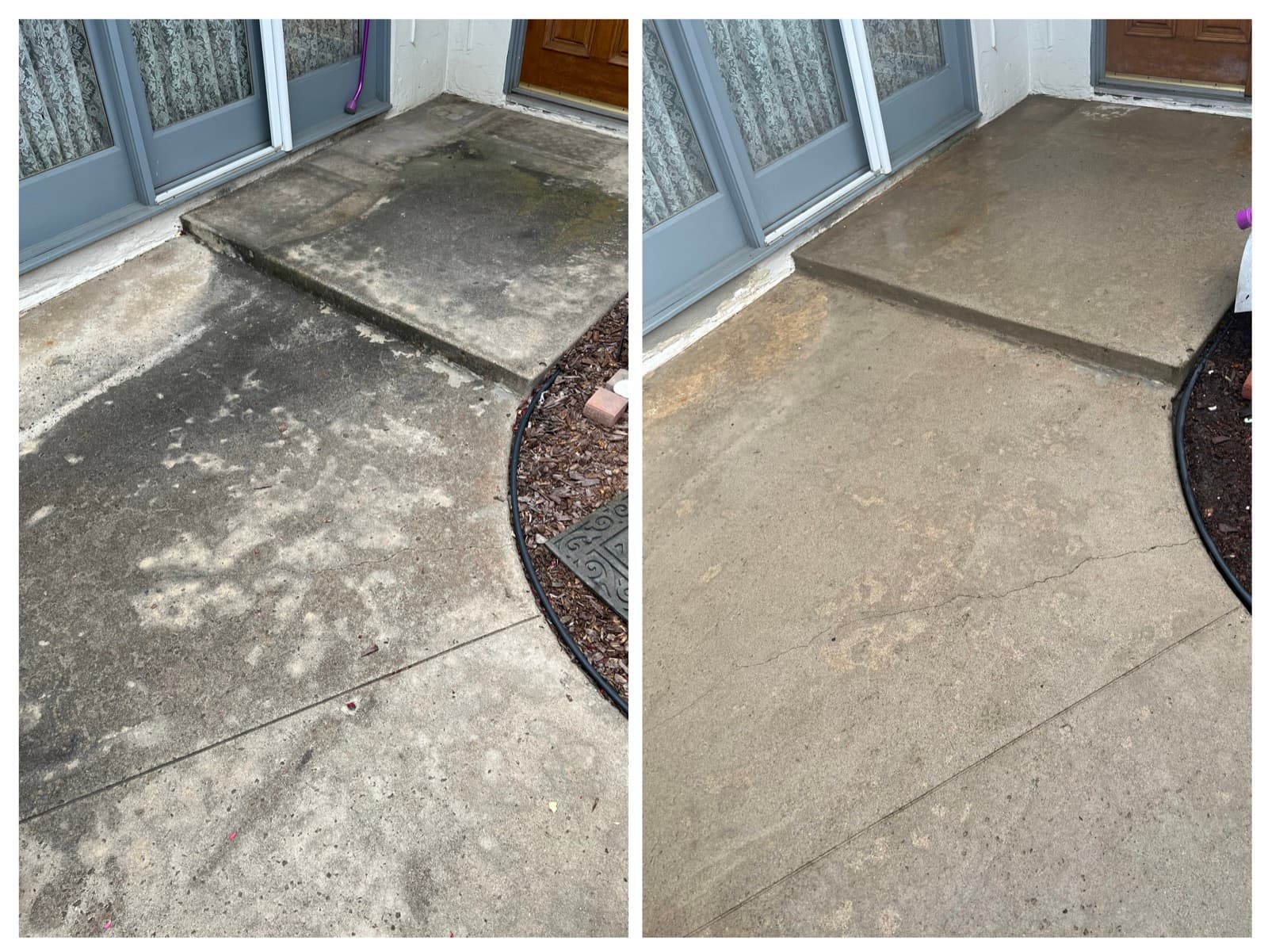Front entry slab restoration — before and after
