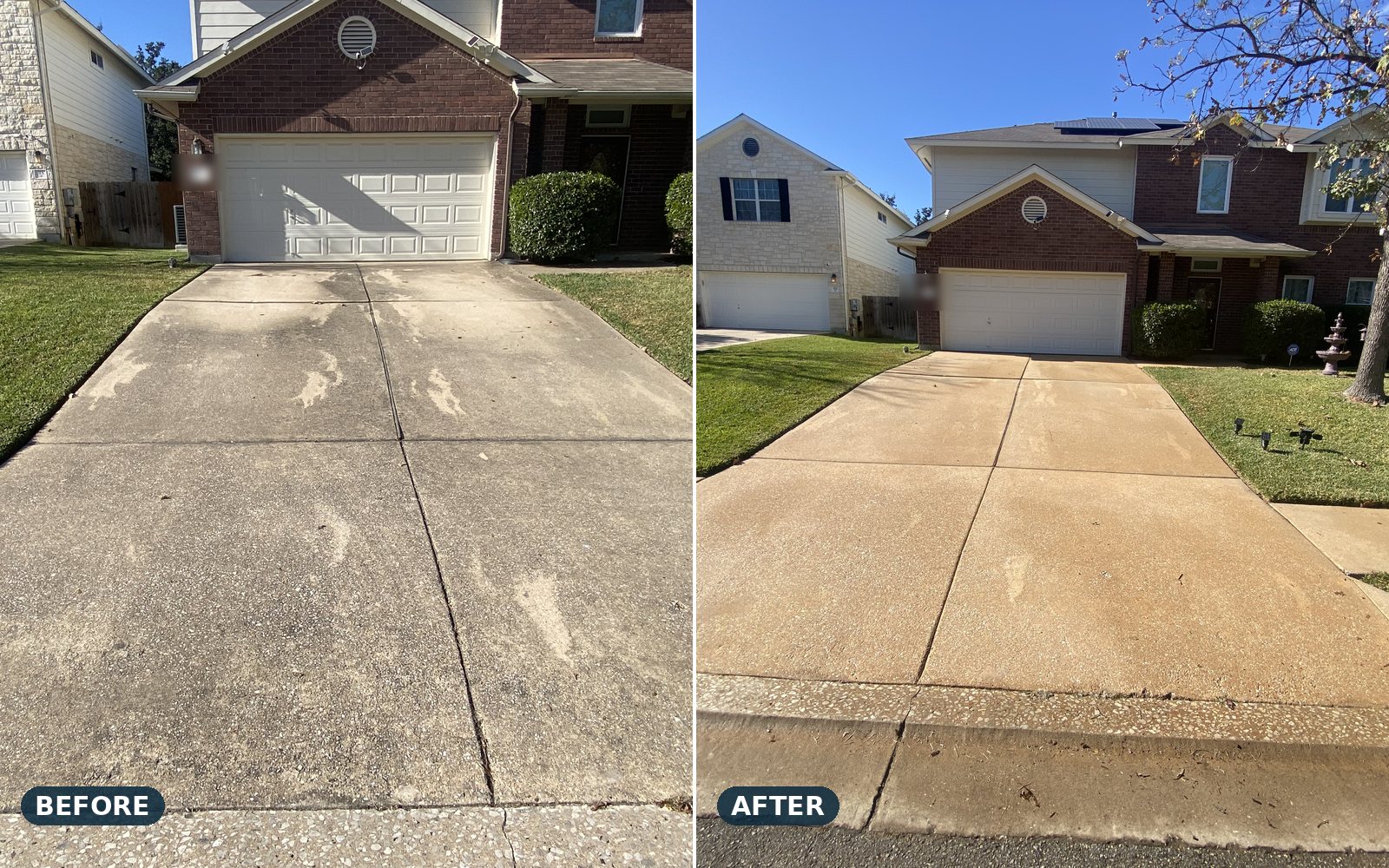 Driveway refresh, before and after