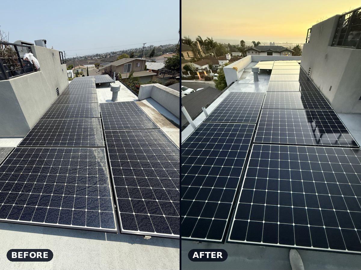 Solar Cleaning before and after